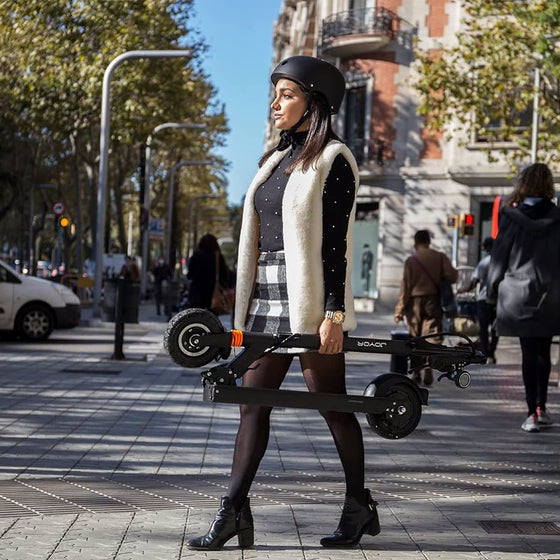 JOYOR F1 & F3 Lightest ~ 36V, 35kmh, 30-40km, Front & Rear LED, Dual Suspension, Foldable & Adjustable Handle