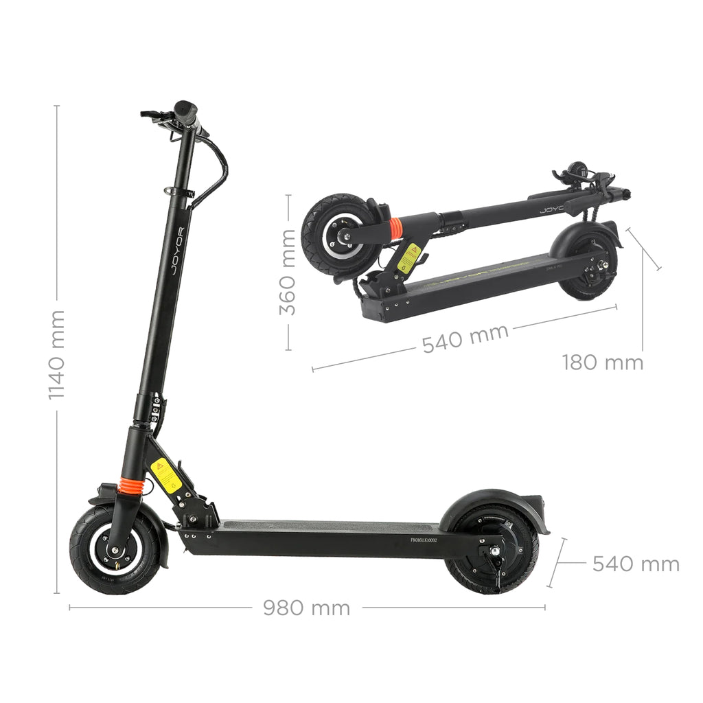 JOYOR F1 Lightest Scooter - 36V, 700W Peak, 30kmh, 25km, Front & Rear LED, Front Suspension, Foldable & Adjustable Handle