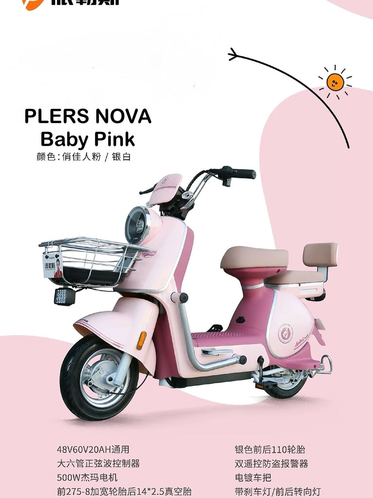 PLERS META & NOVA - 60V 20Ah, 500W, 60km, 45kmh, 14" Tubeless, Dual Suspension, Remote Alarm, LED Signal