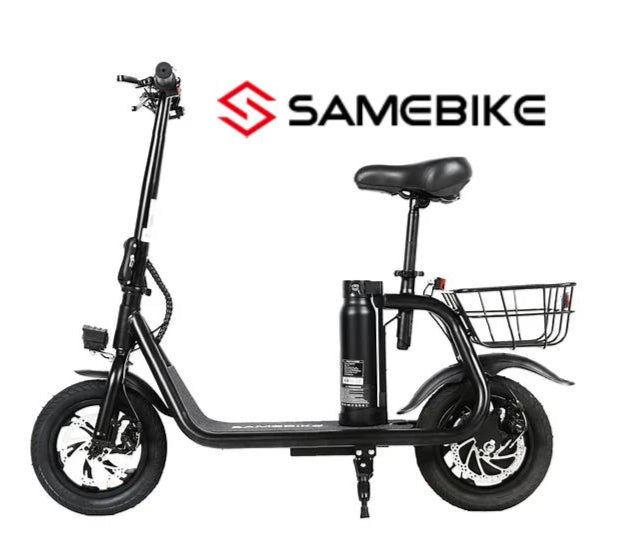 SAMEBIKE C1 - 36V 8Ah, 30kmh, 30km, 750W Peak, Removeable Battery, Key Ignition, LED, Horn, 12" Tires