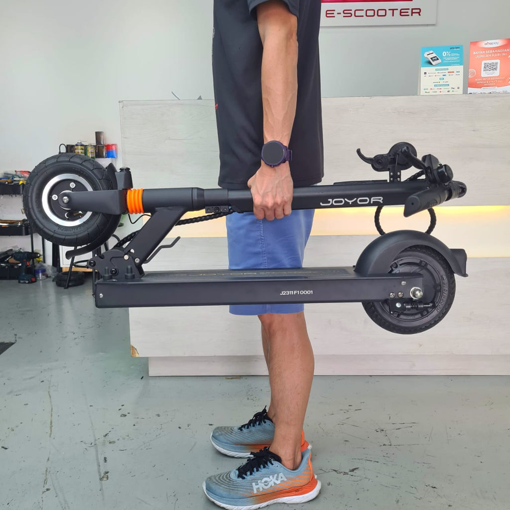 JOYOR F1 & F3 Lightest ~ 36V, 35kmh, 30-40km, Front & Rear LED, Dual Suspension, Foldable & Adjustable Handle